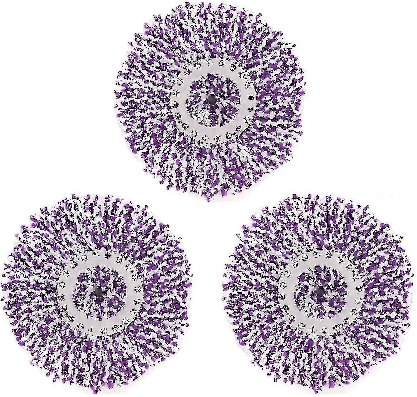 3 Replacement Mop Micro For 360 Spin Mop-microfiber Replacement Mop -round