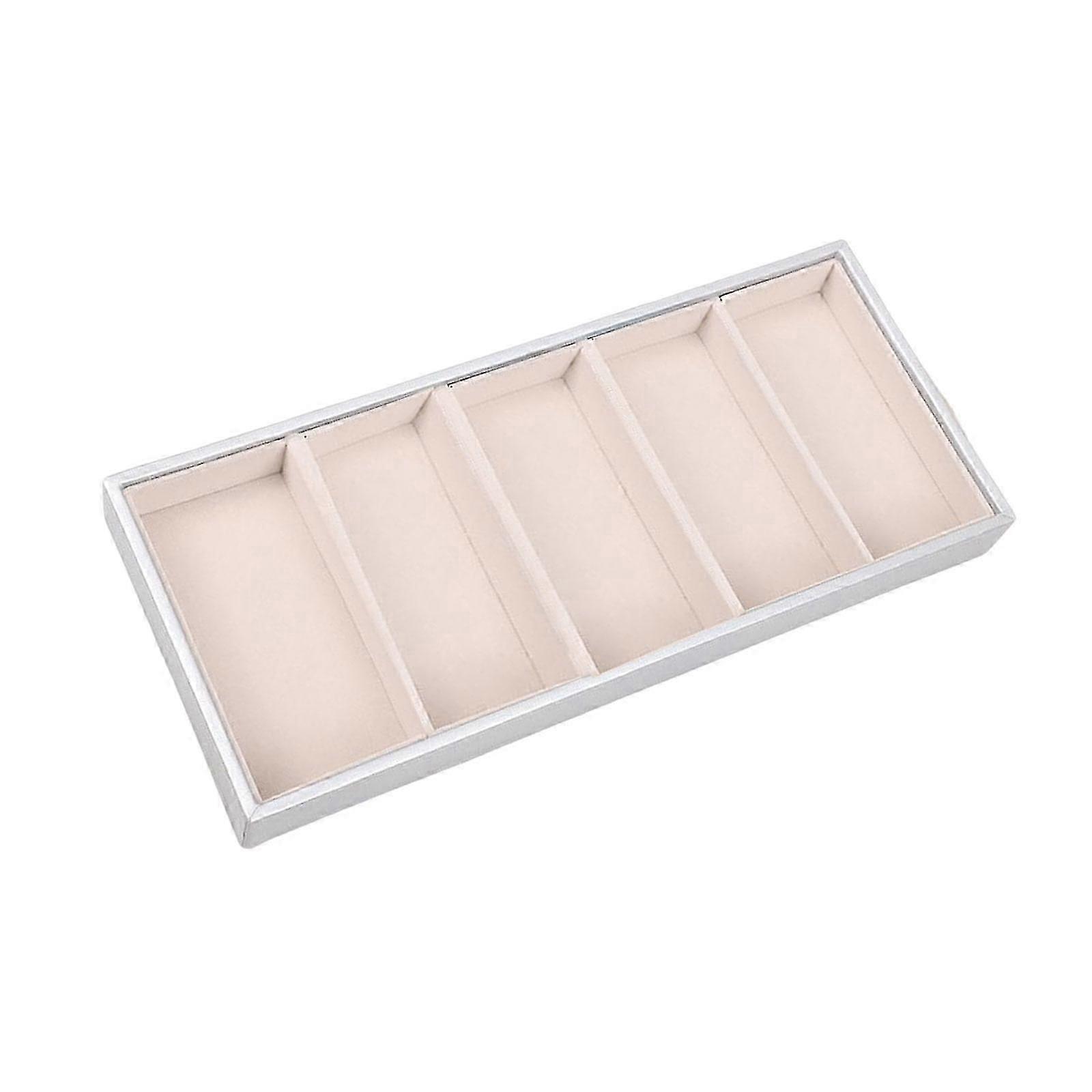 Glasses Organizer Eyewear Display Case 5 Compartment Multifunctional Glasses Storage Tray Eyeglass Holder for Show Drawer Desktop Home