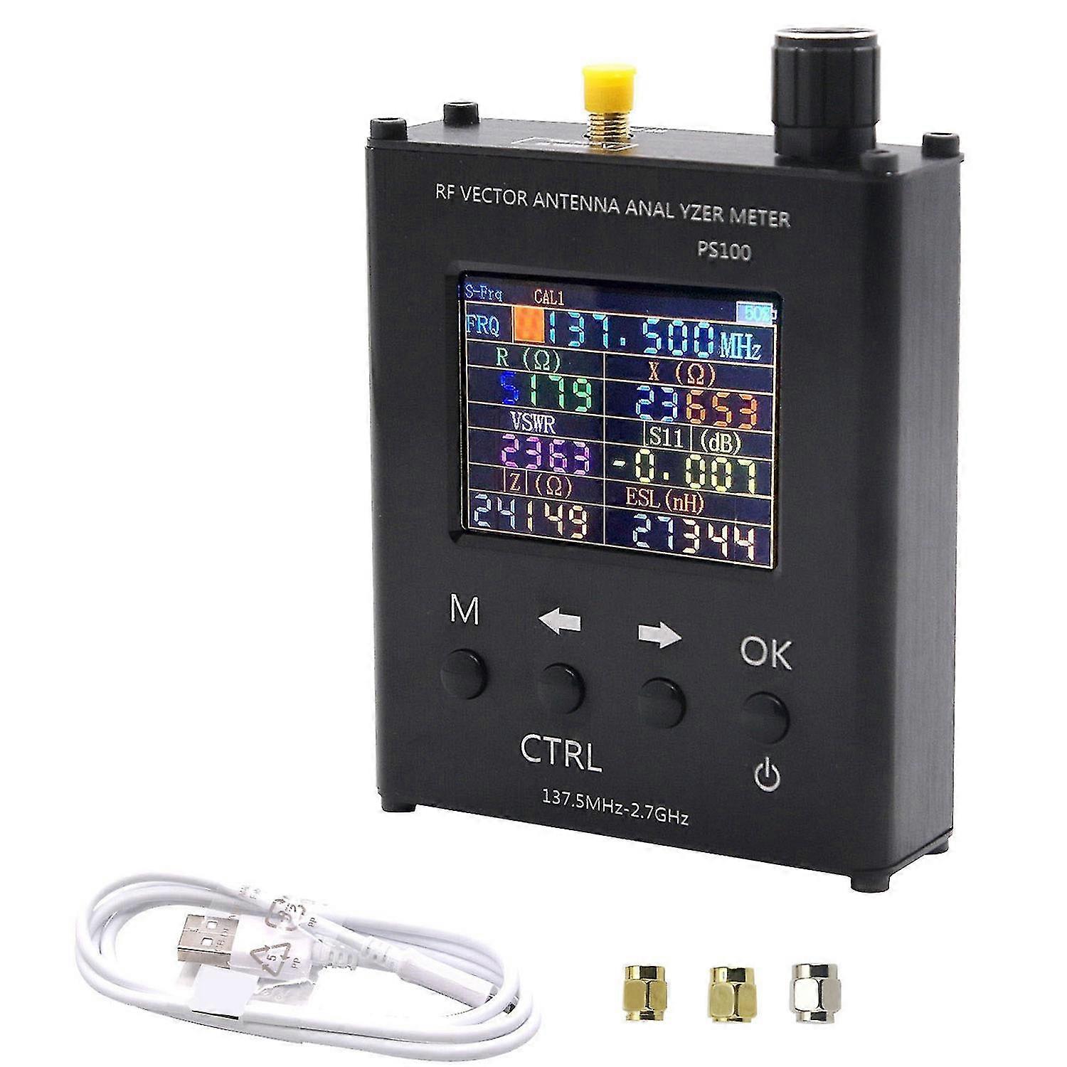 N1201sa Ps100 137.5mhz-2.7ghz Antenna Analyzer 2.4 Inch Tft Uv Rf Standing Wave Meter Tester Sma-k