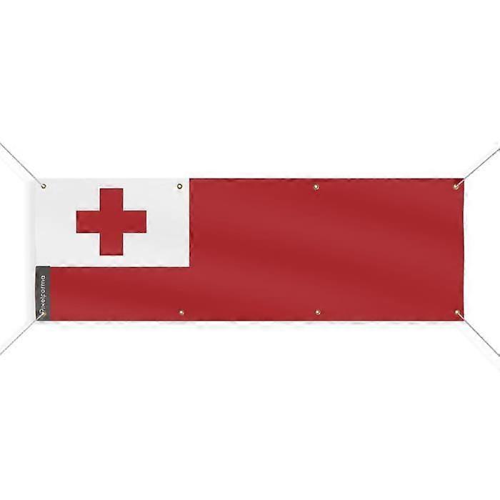 Tonga Flag Banner 8 Grommets 110x330 cm