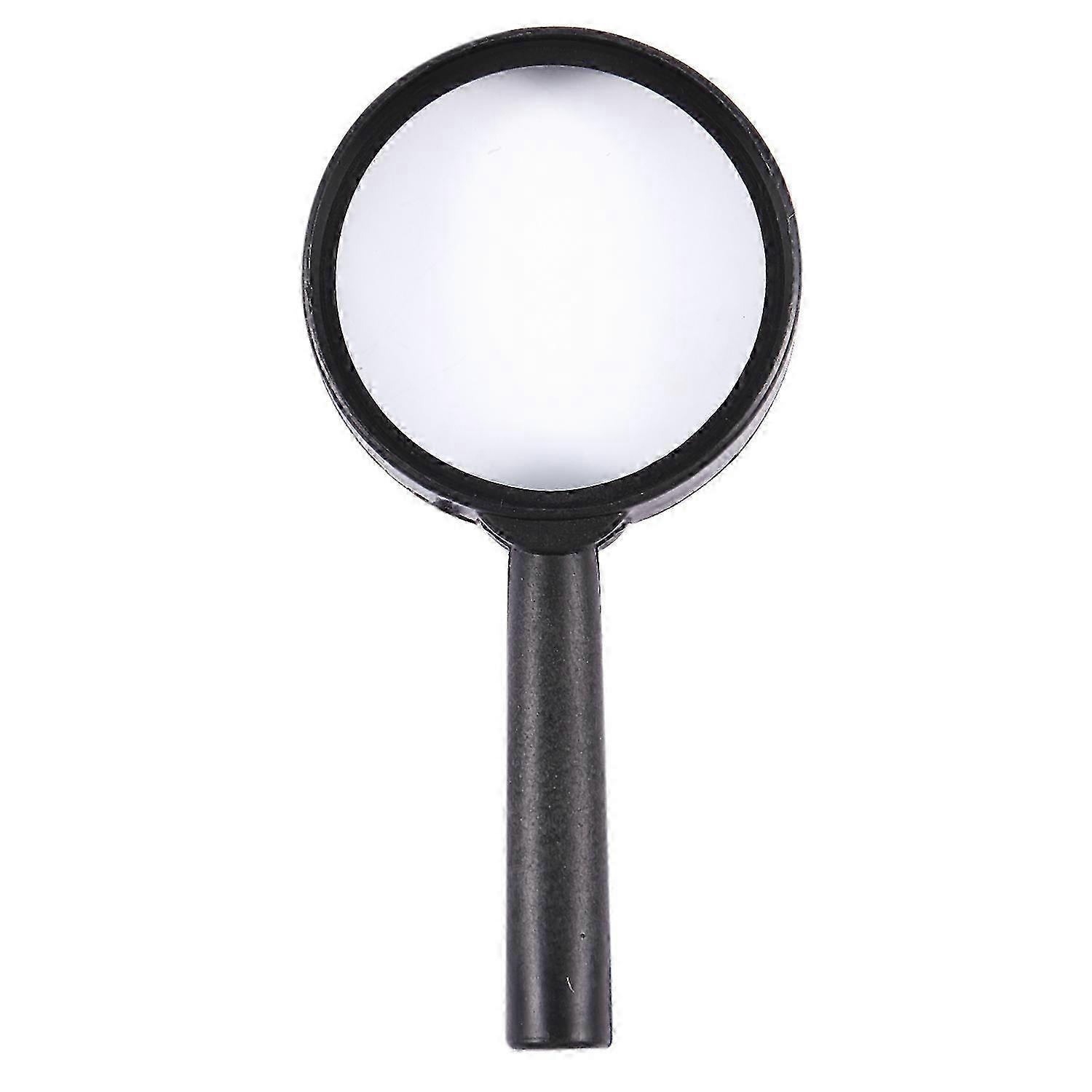 3X Magnifying Glass with 40mm Lens, Handheld Black Plastic Magnifier for Reading & Inspection