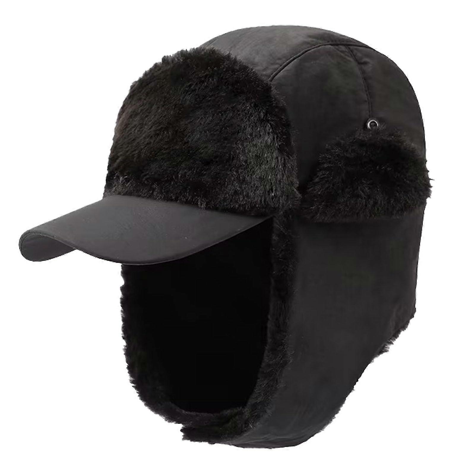 Ushanka Trapper Hat for Men and Women Faux Fur Lined Russian Style Warm Winter Cap with Earflaps for Skiing and Hunting