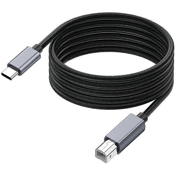 3m USB B to USB C Printer Cable Nylon Cord Compatible with MIDI Keyboard DAC DJ Controller