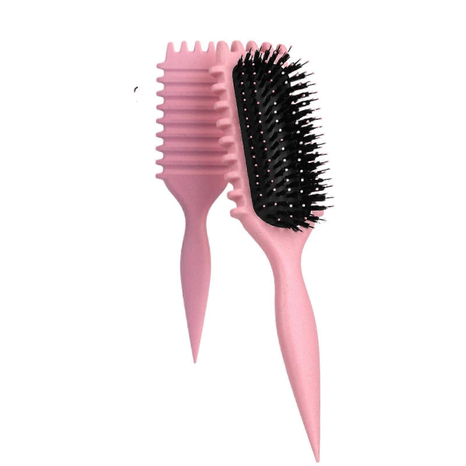 Curly Hair Styling Brush Curl Hair Brush for Combing and Shaping Men's and Women's Curls Reduce Pulling Tools(pink)