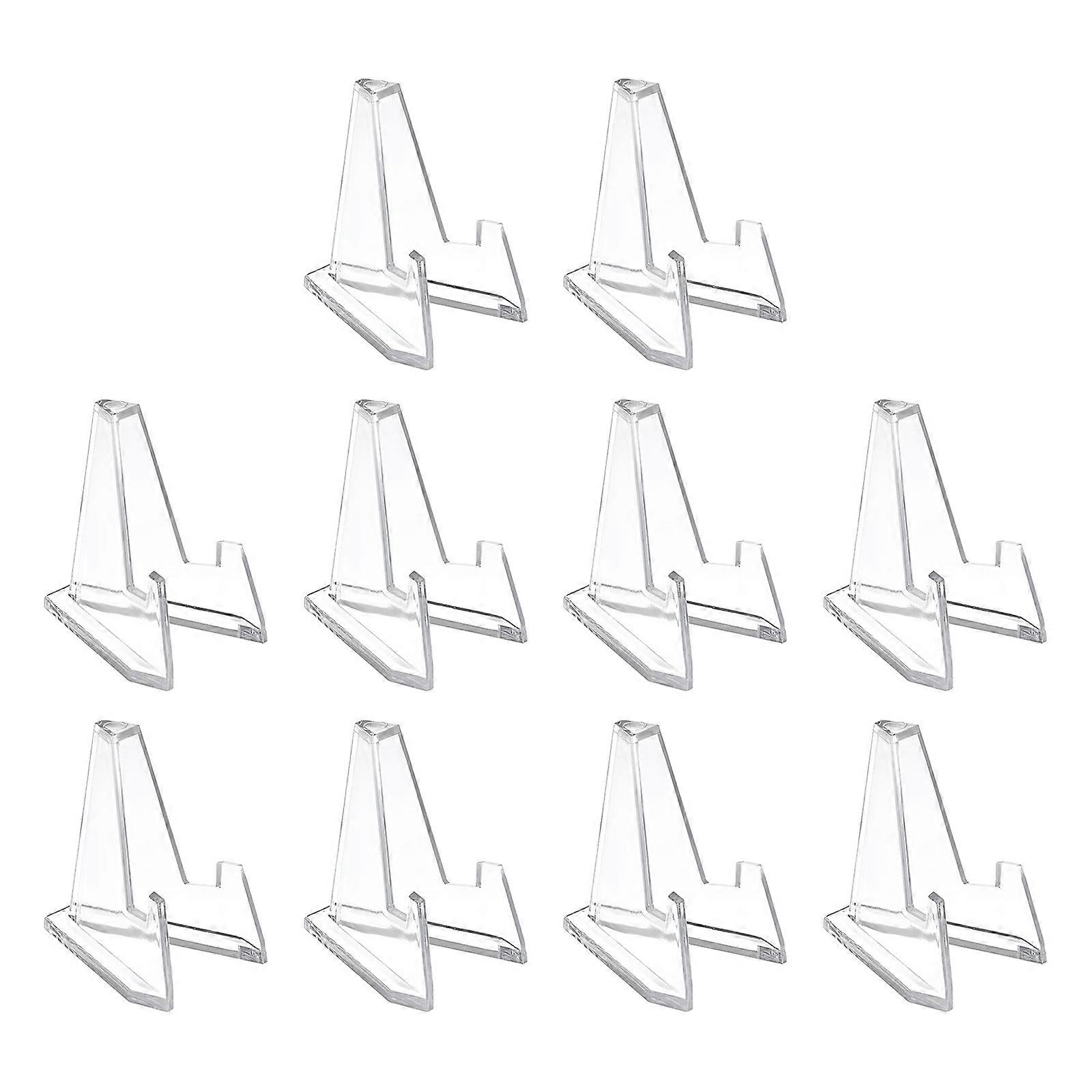 10pcs Acrylic Easel Stand Clear Mini Coin Display Holder for Displaying Commemorative Challenge Coins Pocket Watches