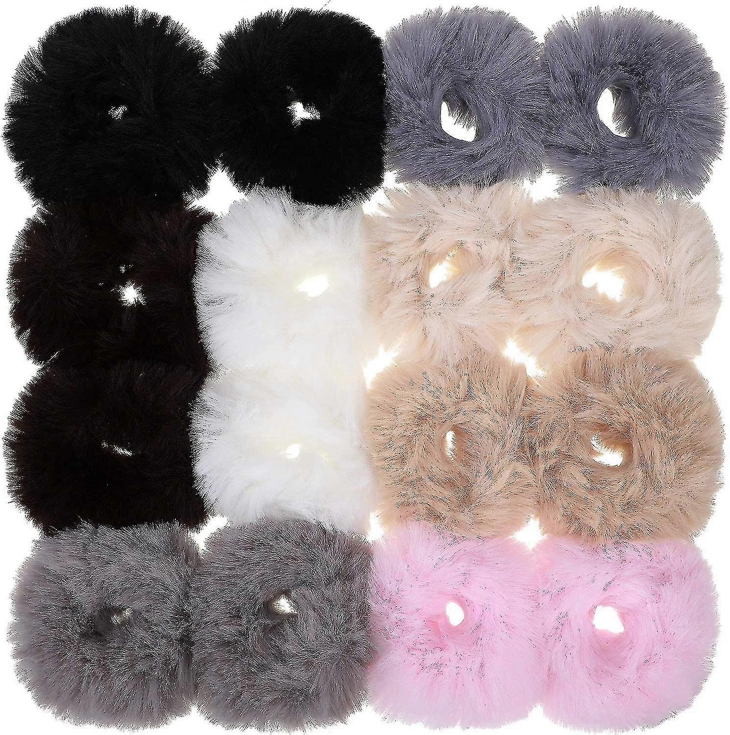 16kpl kanin turkis scrunchies pörröiset hiuslenkit joustavat poninhäntä bobbles