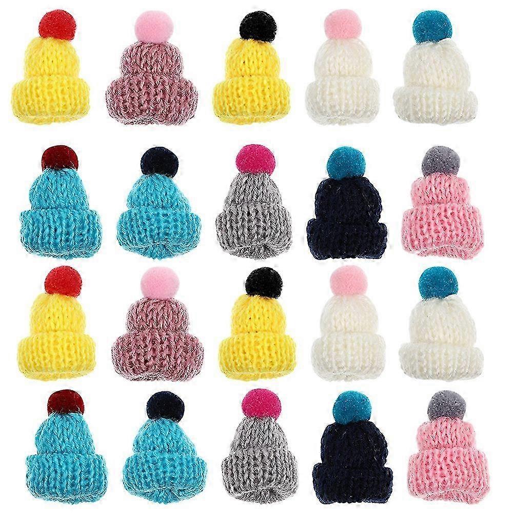 20Pcs Replaceable Tiny Hats Multi-function Miniature Hats Decorative Craft Hats Craft Supply