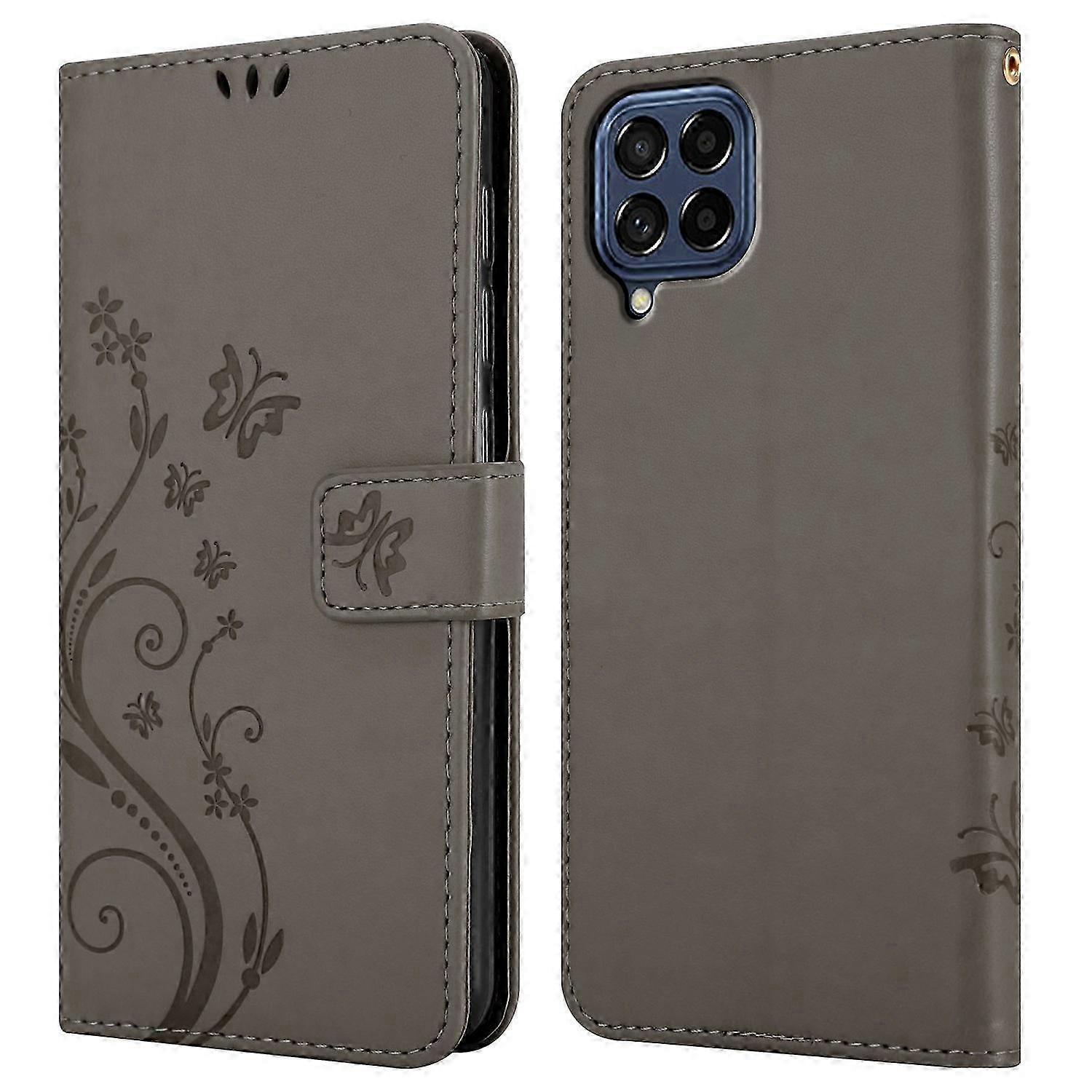 Protective Case for a Certain Brand Galaxy M53 5G - Features Floral Pattern and Card Slot Design
