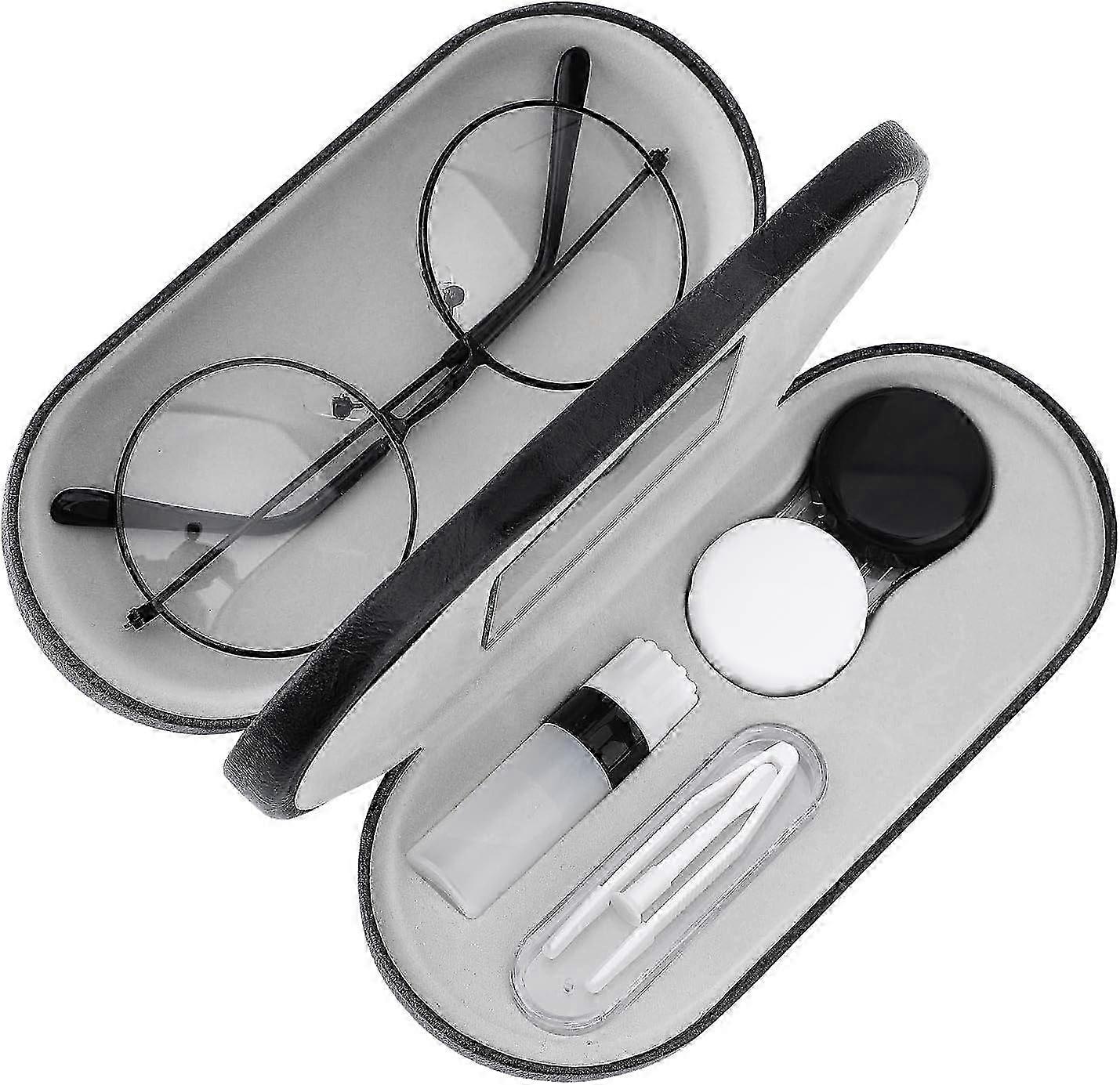 2025 New Double Eyeglass Case, Portable 2 in 1 Double Sided Glasses and Contact Lens Storage Solution for Suitable Brand