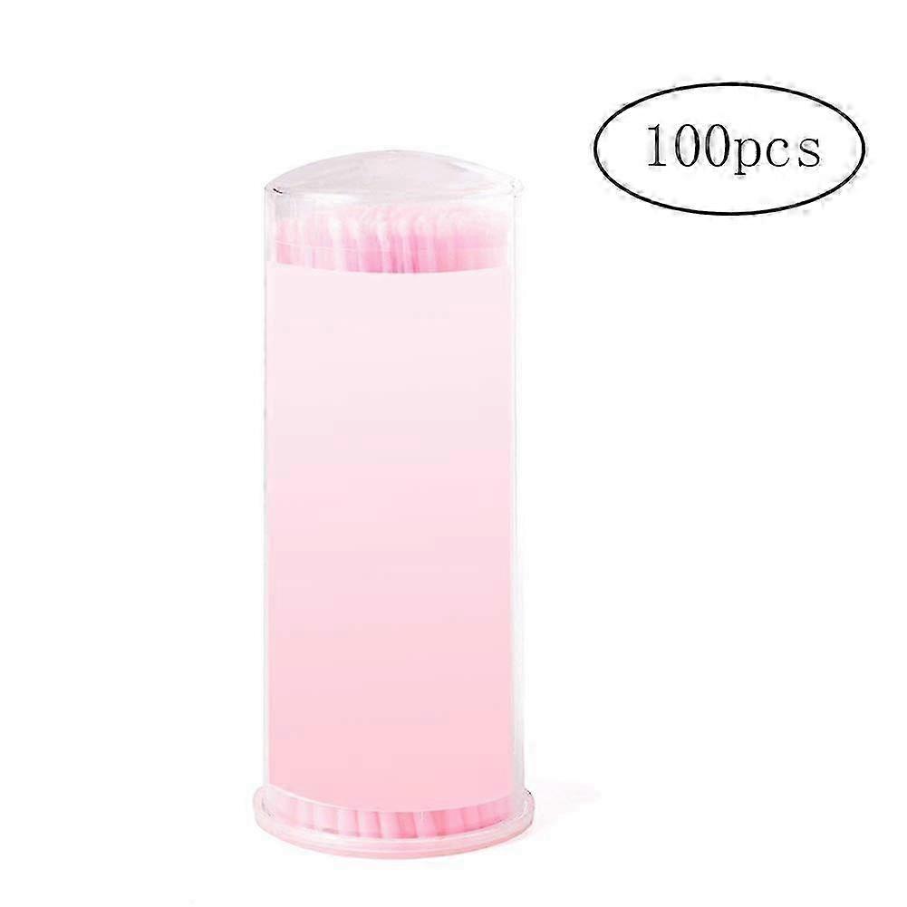 まつげエクステ用の使い捨てマイクロブラシ - 100パックピンク