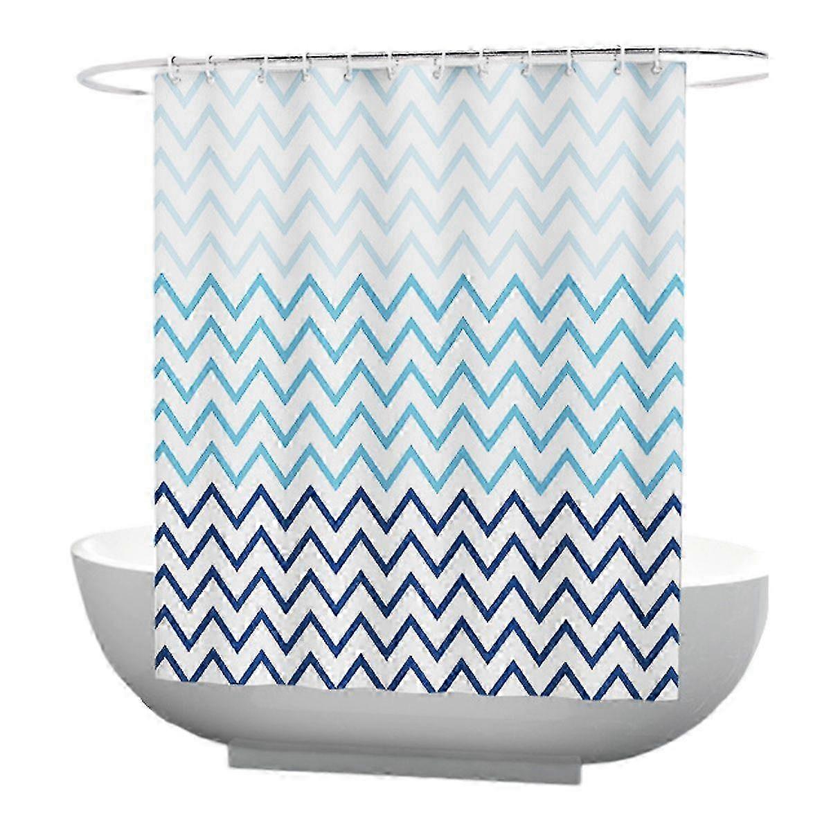 Floral Wave Polyester Shower Curtain Thick Waterproof Bathroom Decor