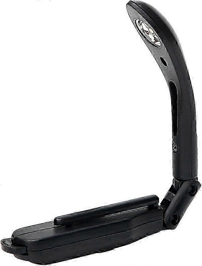 Adjustable Clip-on Book Reading Light with Foldable Battery (Black)