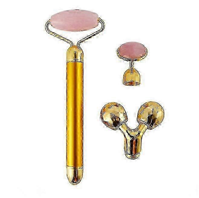 3 in 1ゴールドフェイスローラーマッサージャー防水3Dフェイシャルマッサージツール