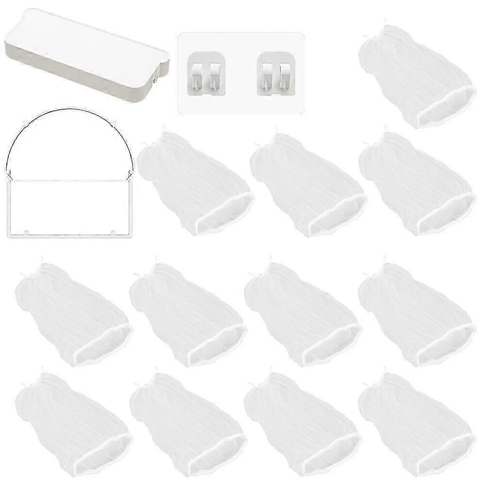 1 Set White Kitchen Sink Strainer Mesh Filter Holder Net for Garbage 15.8x6.2x1.9cm