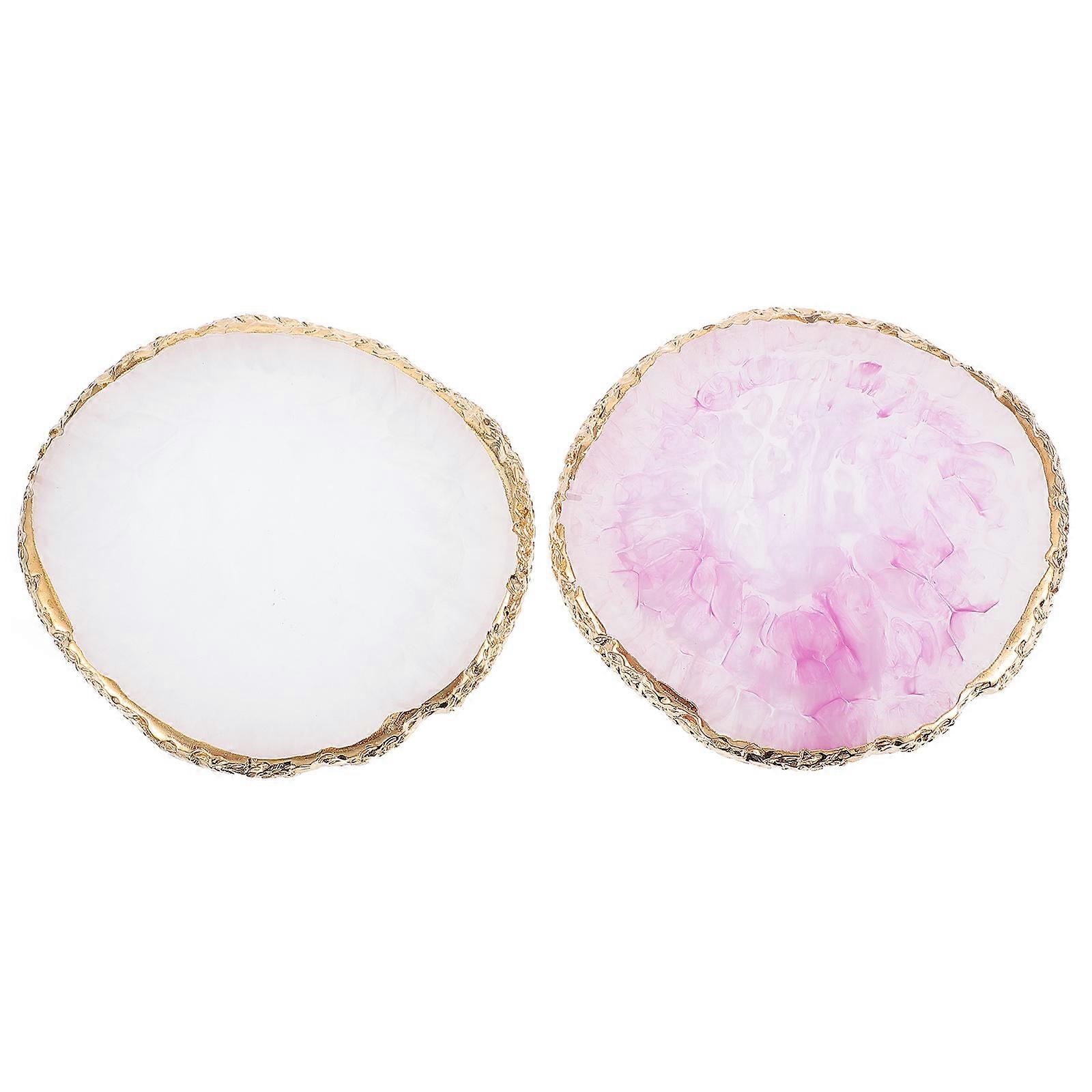 Nail Art Palette 2Pcs Assorted Color Resin Nails Color Plate for Versatile Mixing for Nail Art Use