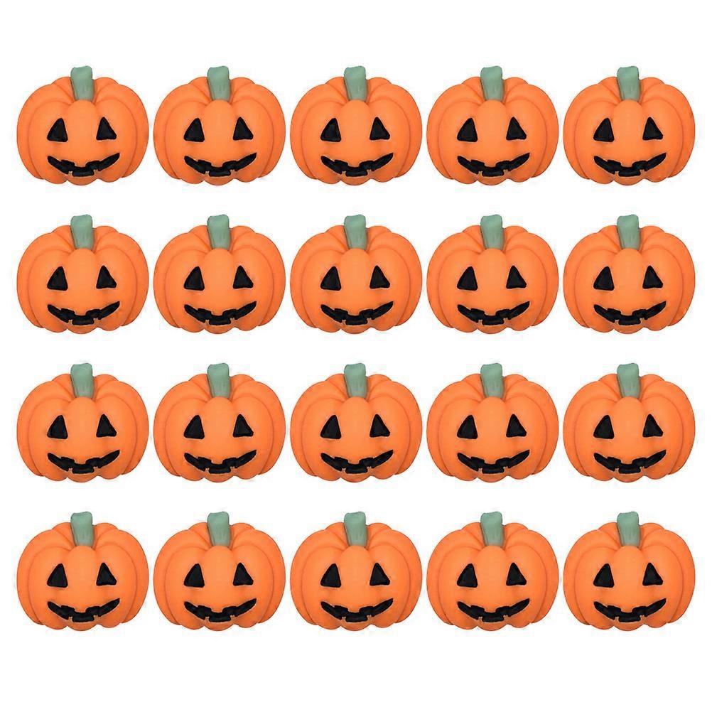 20個のDIYハロウィーンカボチャチャーム、電話ケースの装飾、パーティークラフト、ジュエリー作り、本物そっくりのカボチャの装飾のためのクリエイティブレジンオーナメント