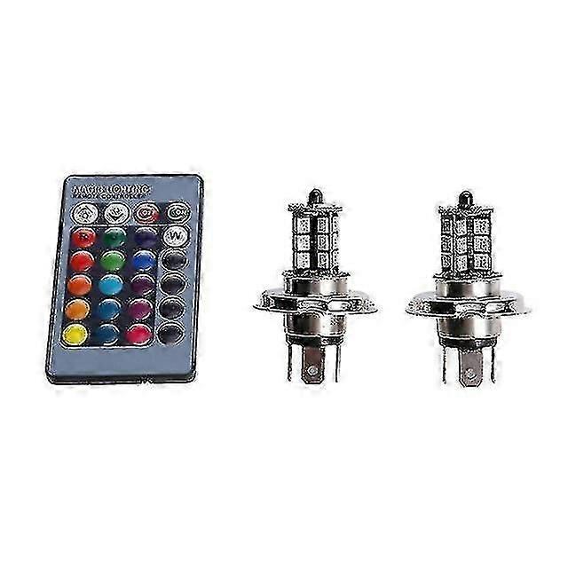 2 Pcs 9006 H4 Hb4 H7 H8 H9 H11 Universal Auto Rgb Atmosphere Lamp 5050 Led Lights Car Products Accessories With Remote Control