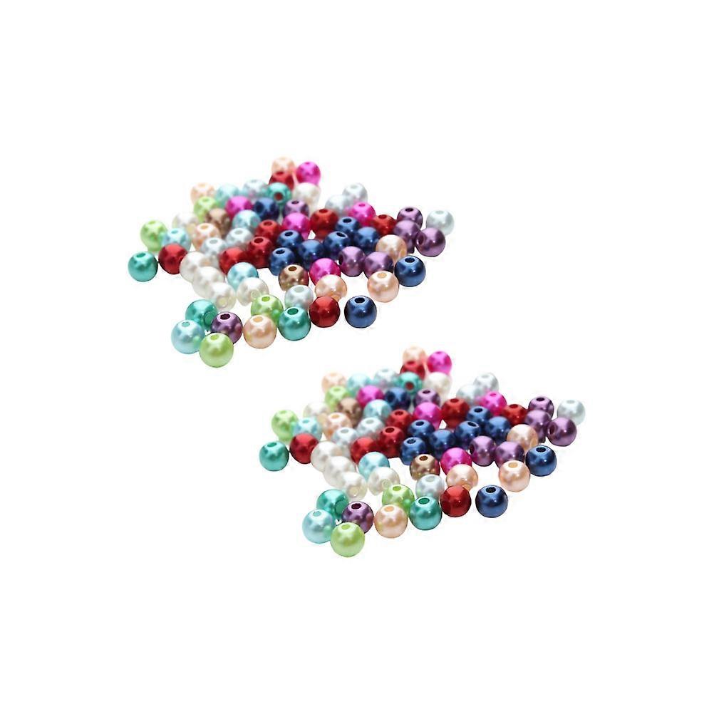 Large Hole Round Craft Beads Simulated Pearls Beads Assorted Color 0.6cm DIY Jewelry Making 400Pcs
