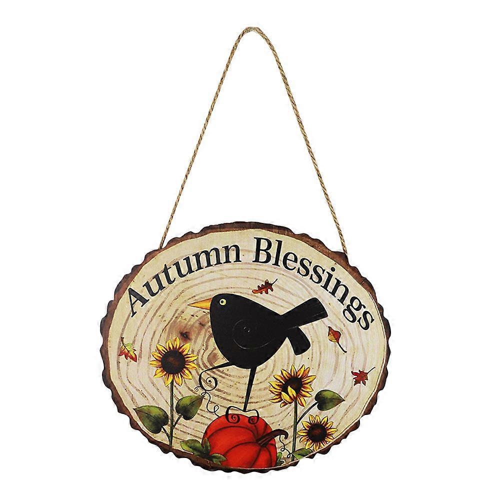 Retro Style Thanksgiving Hanging Door Plate Assorted Color Wood Material Indoor Outdoor Use 1Pc
