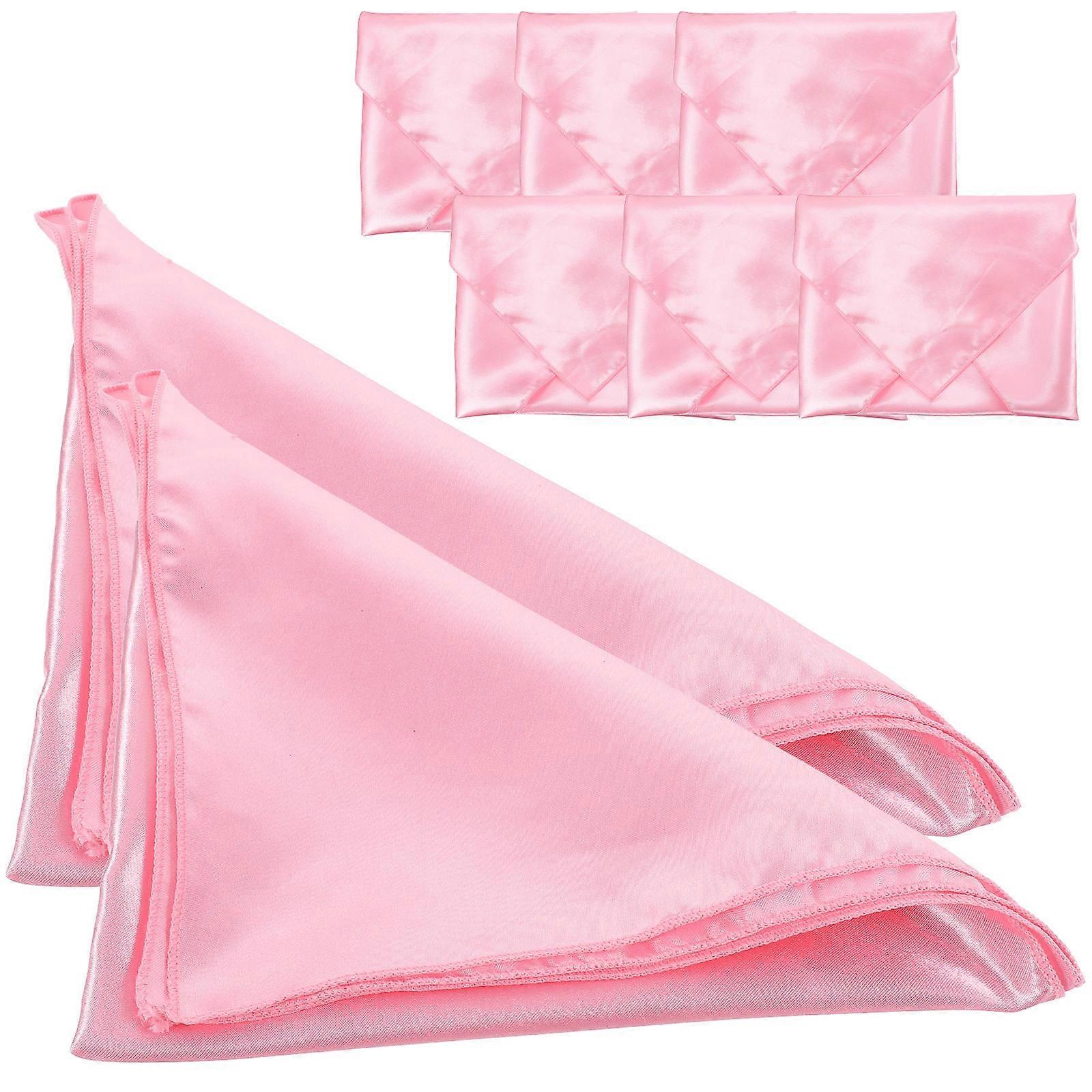 Cloth Napkins Soft Washable Dinner Party Satin Water Absorption 43x43cm Square 8Pcs