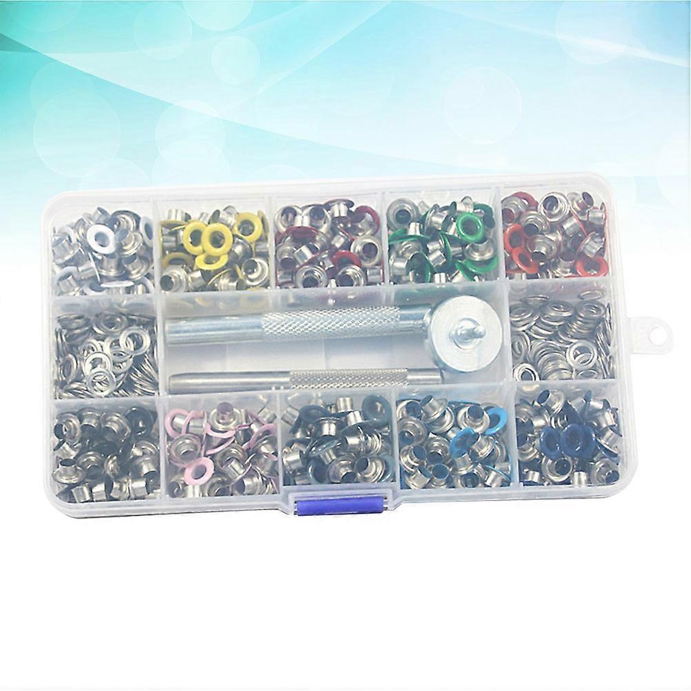 Metall Grommets Öljetter Kit För Tyg Handväska Tillverkning Skor Kläder Multipurpose Punching Tool 400 Sets