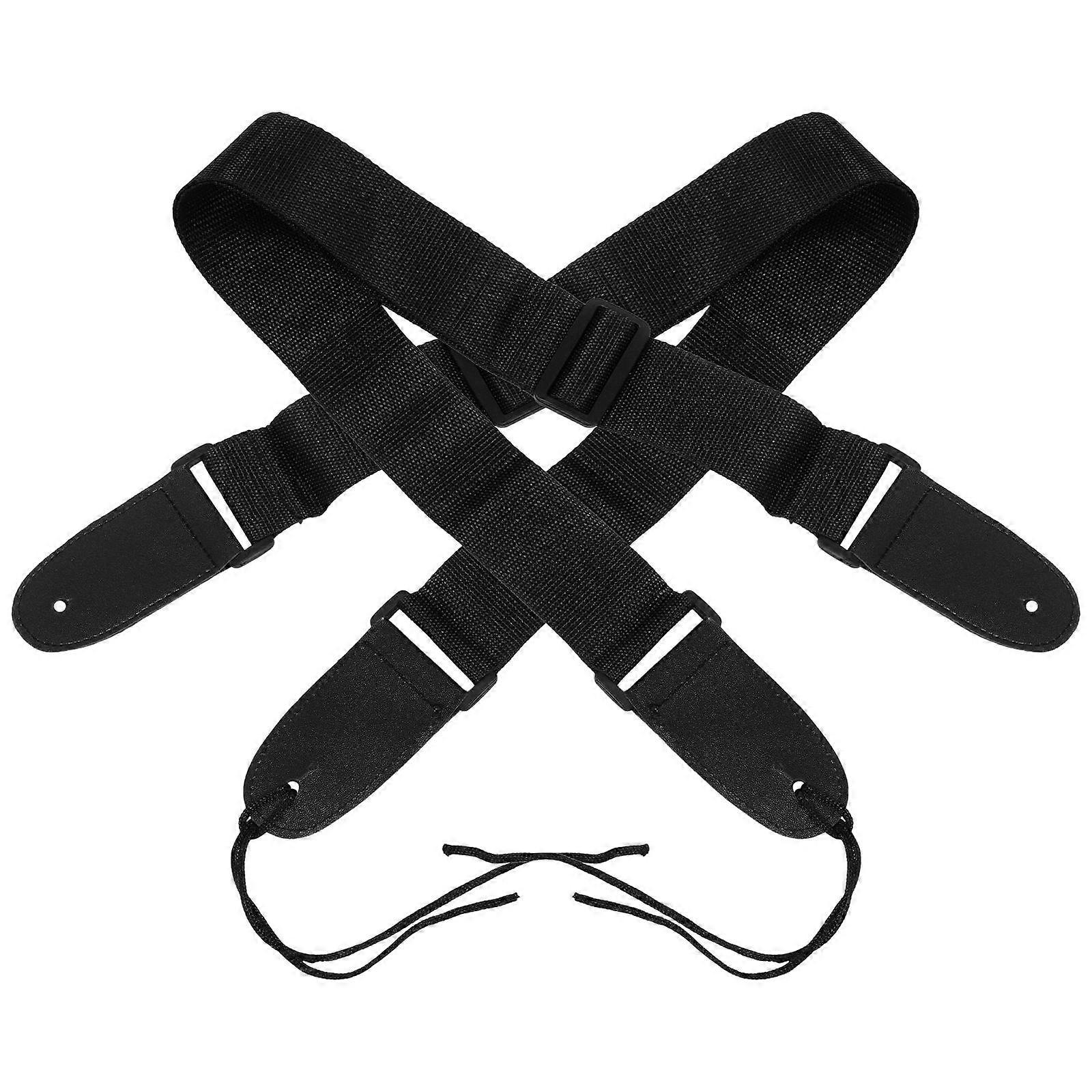 Electric Guitar Strap Load-Bearing Anti-Stretch Lightweight Comfortable Breathable Simple Color Design Musicians 2Pcs