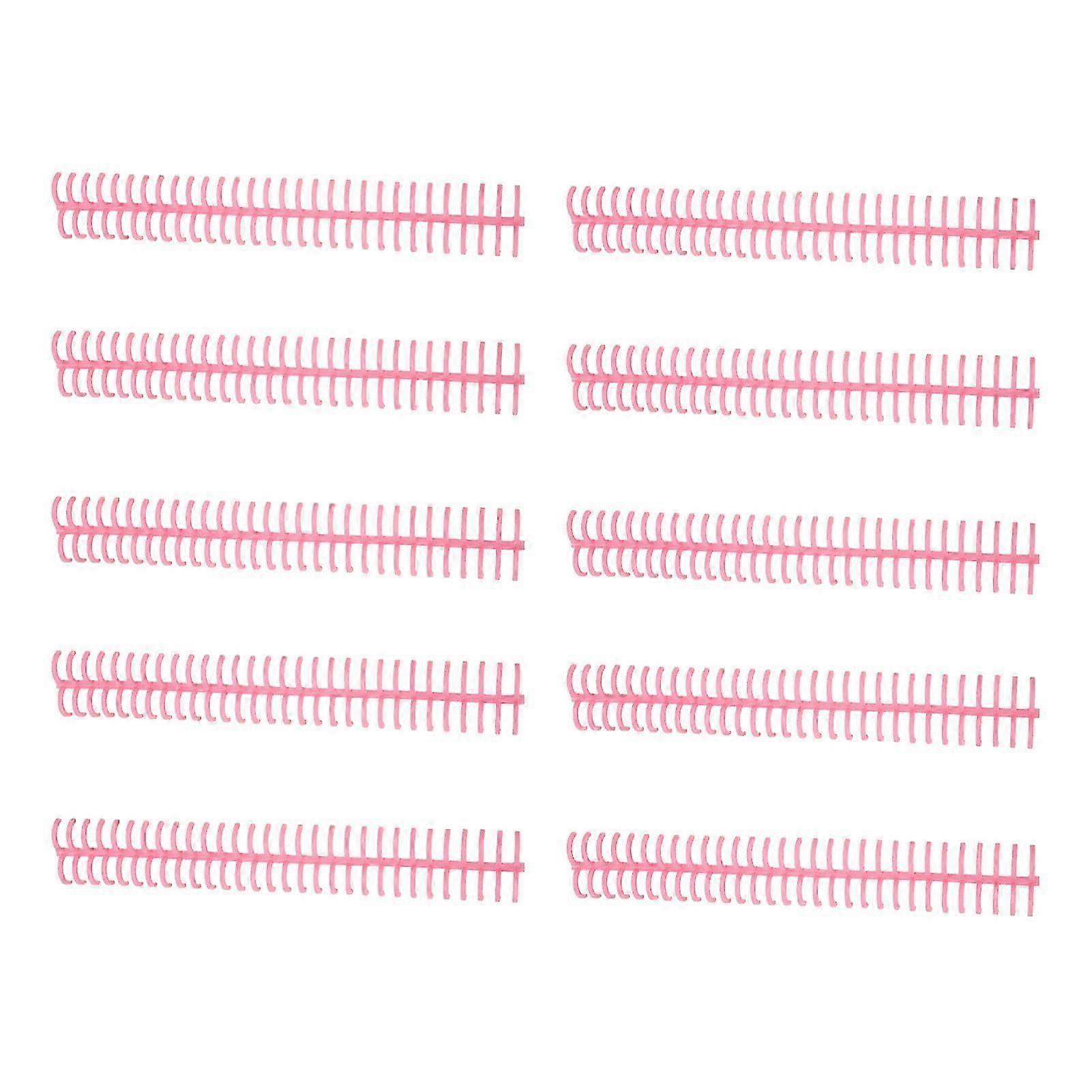 10Pcs Spiral Binding Coil 130 Sheet Capacity Spine Comb 30 Holes 16mm Diameter Set Kit Pink