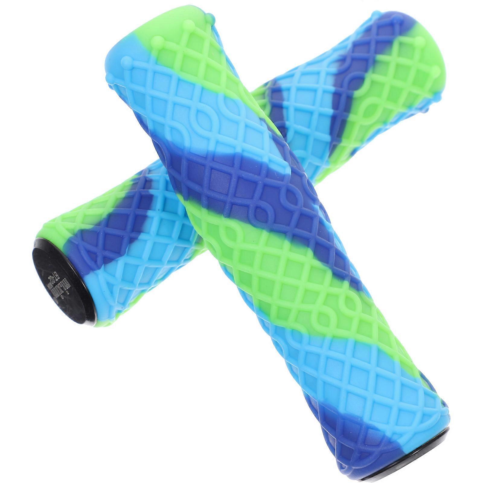 Bike Handle Grips Cover Colorful Antislip Silicone Handlebar Grips Ergonomic Design For Cycling Outdoor Activities 12.3*3*3cm 1 Pair