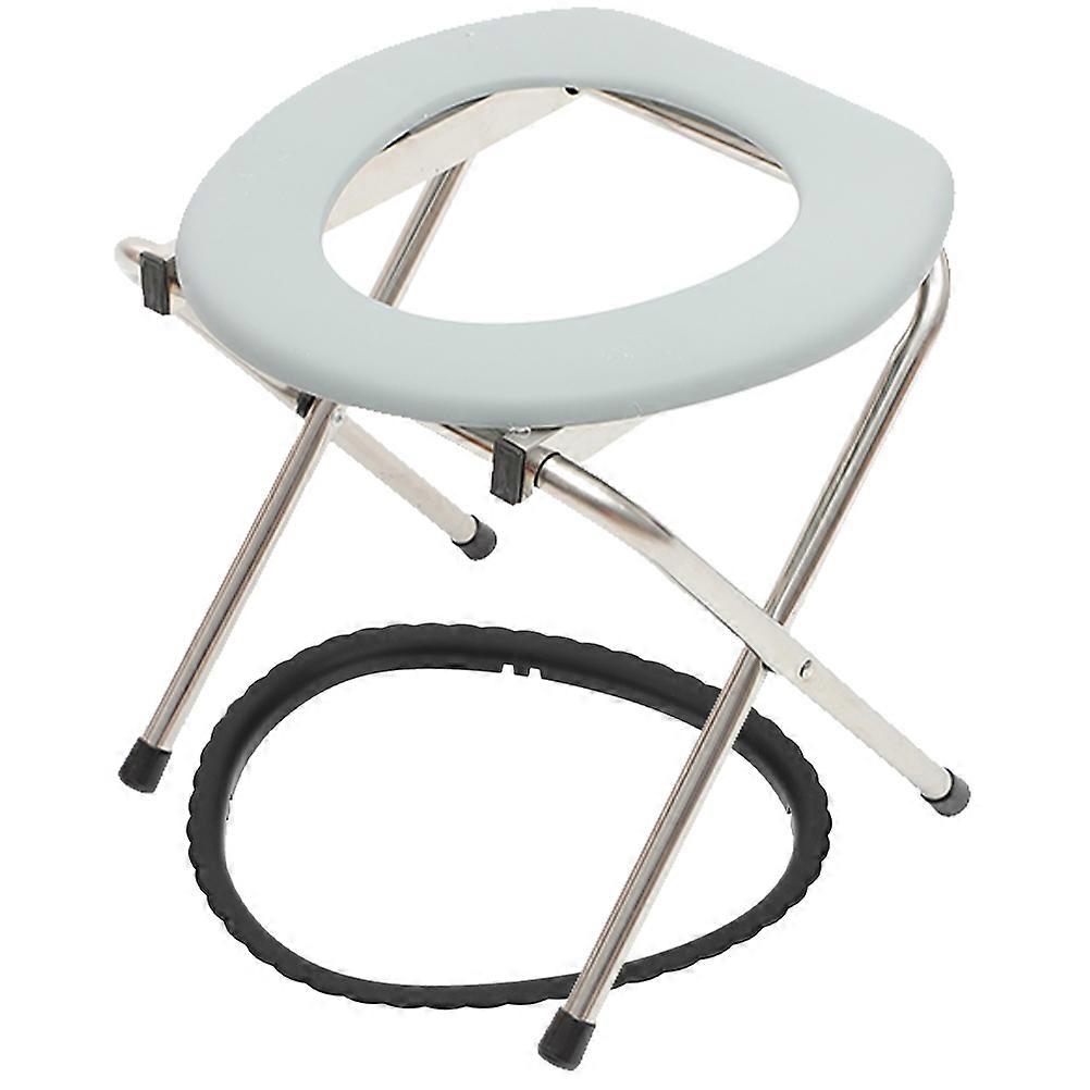 Enhanced Squatting Toilet Stool Portable Toilet For Elderly Home Use Gray 38x38cm Foldable Design 2Pcs