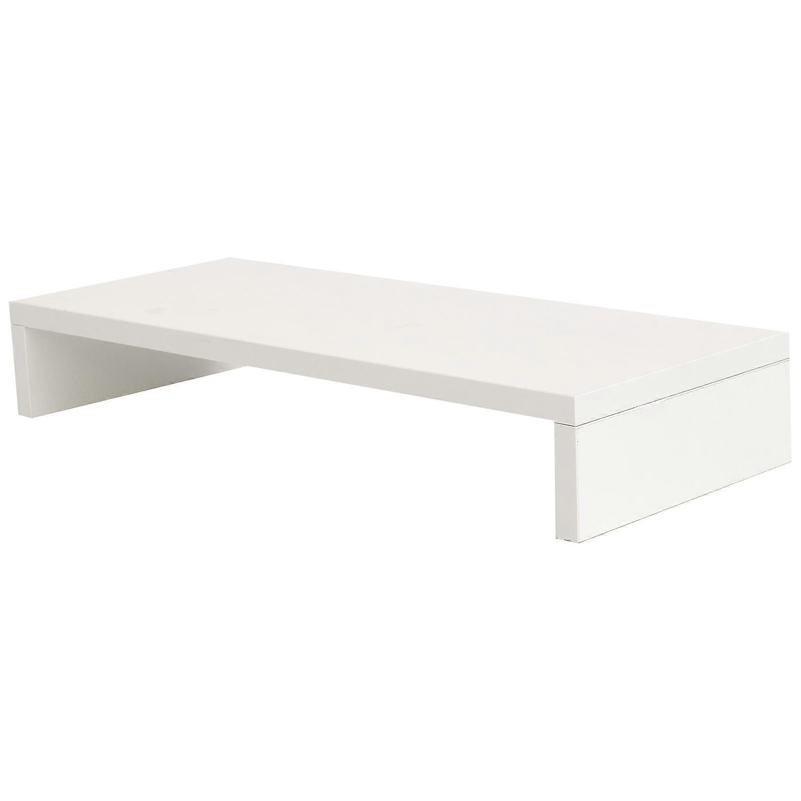 White Plastic Monitor Stand Riser for Storage Using with Smooth Edges and Strong Capacity 1 Pc