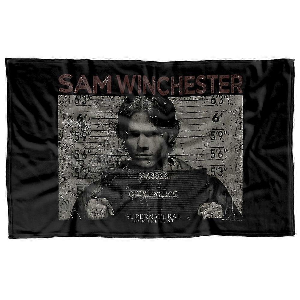 Supernatural Sam Mug Shot Fleece Blanket