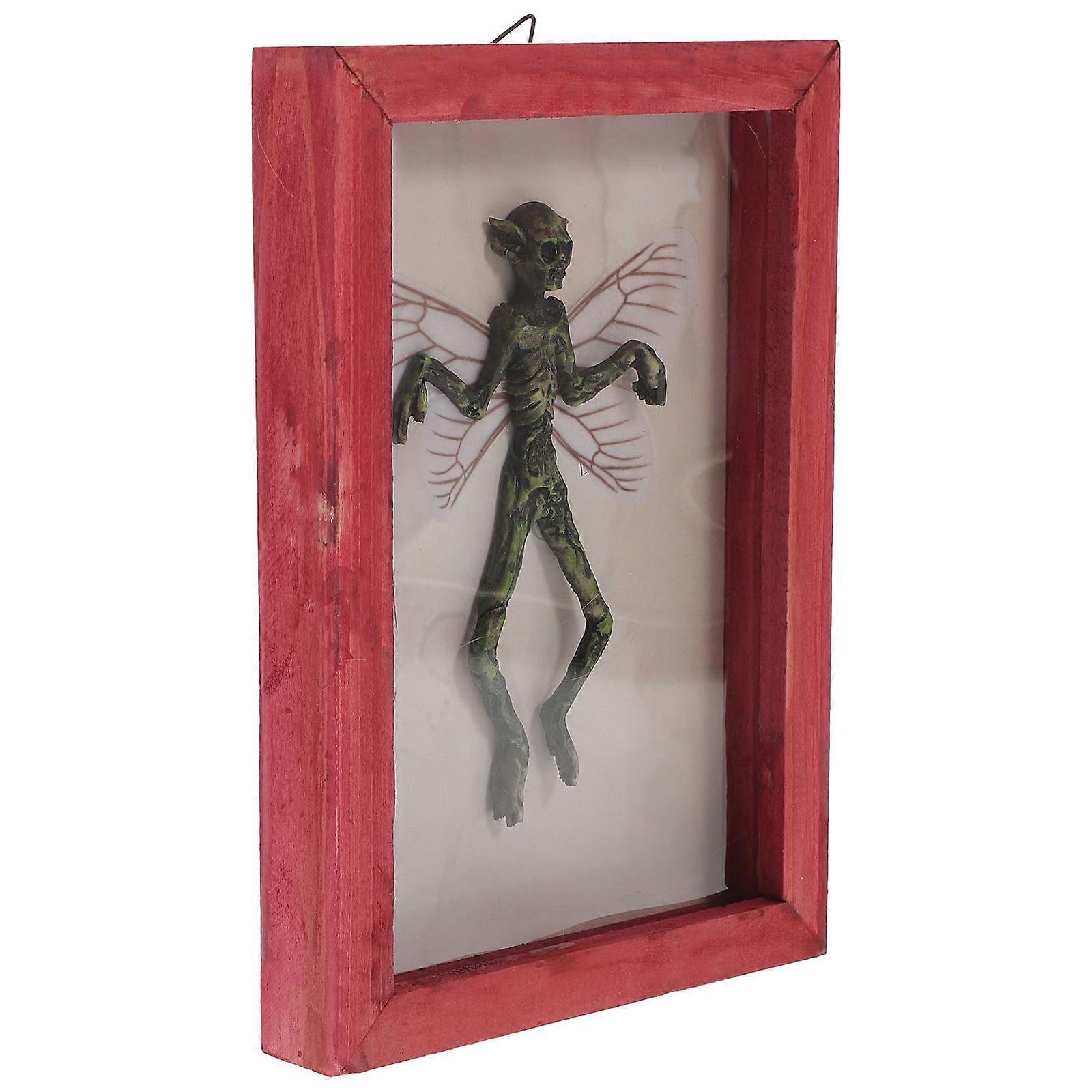 Halloween Rectangle Frame Mysterious Specimen Picture Frame Red Frame Rectangular Vintage Wall Decor 1Set
