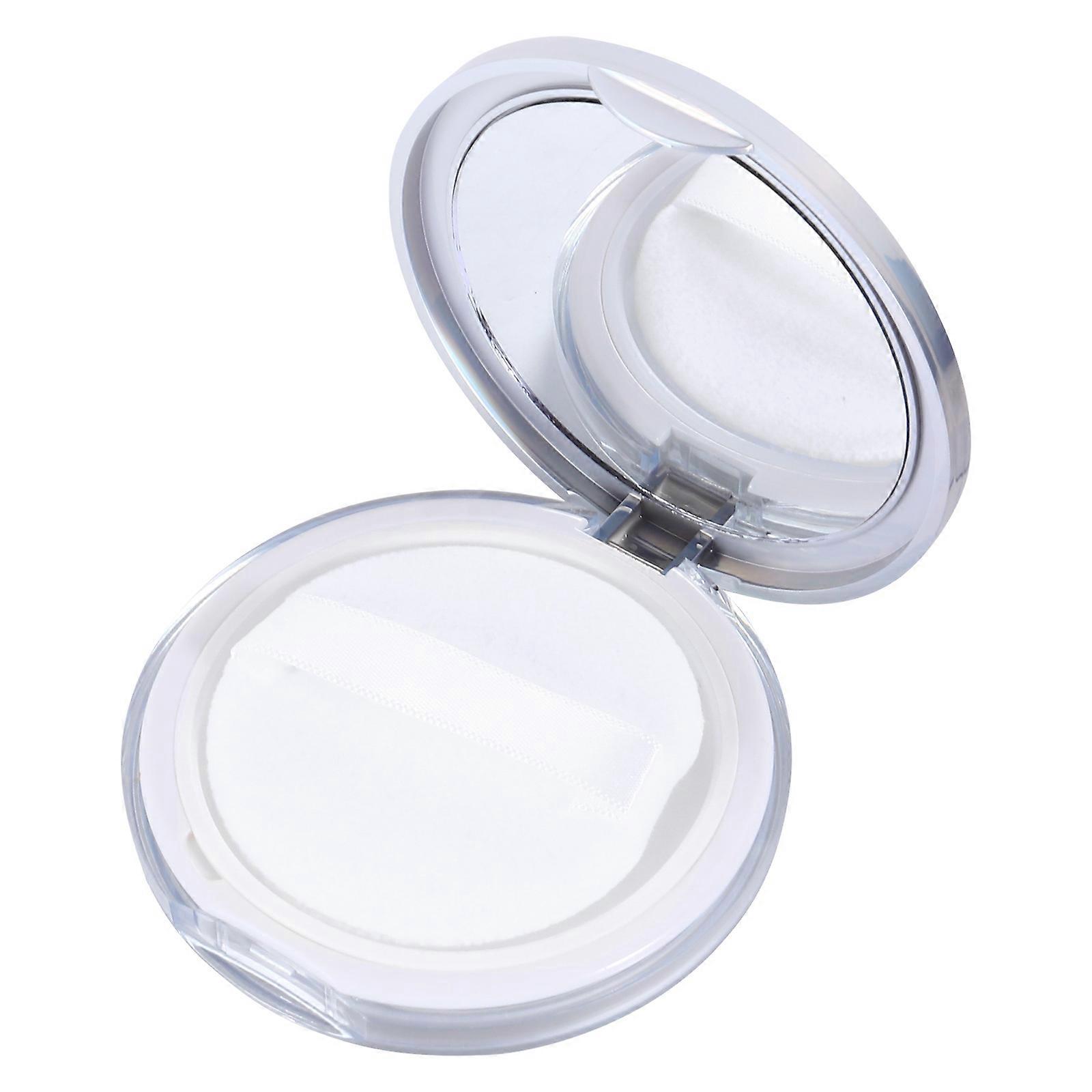 Powder Compact Container Plastic Empty Makeup Loose Powder Case With Puff And Elasticated Net Sifter Vintage Mirror, 2pcs \N