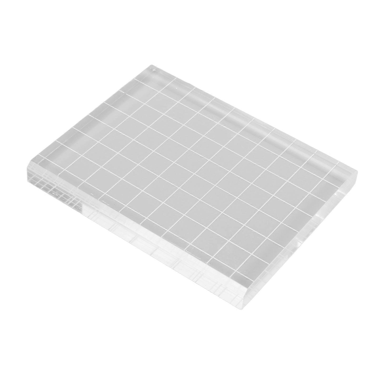 Acrylic Stamp Block Clear Lines Transparent Rigid DIY Clear Stamp Block for Cards Notebooks Diaries Invitations 