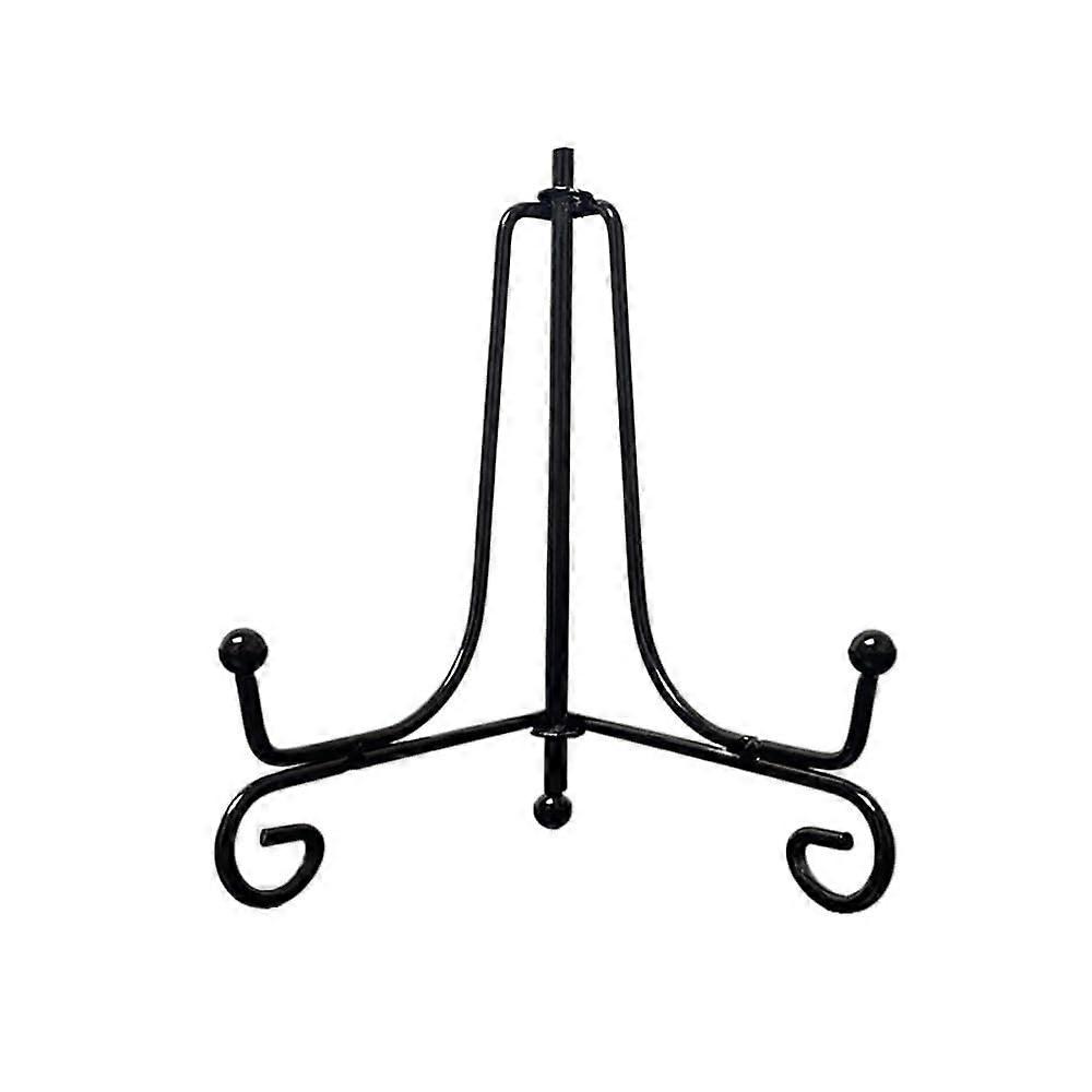 Iron display stand, metal easel stand for picture frames, decorative plate, book, photo, nonslip, black, 12.7 cm