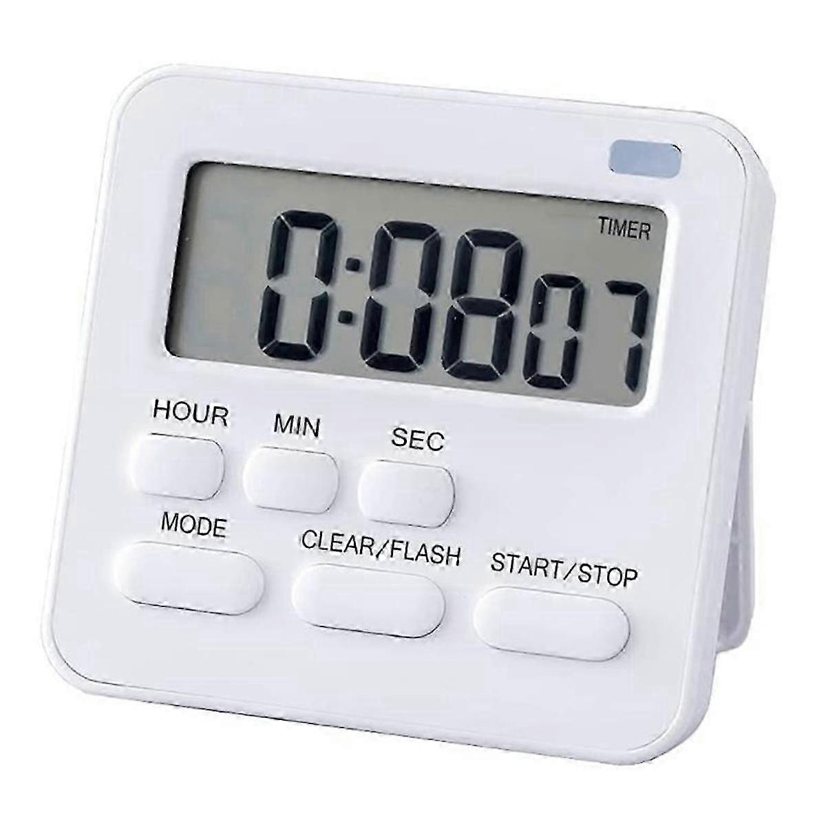 Kitchen Timer, Egg Timer with Clock, Digital Stopwatch with LCD Loud Alarm for Cooking and Baking