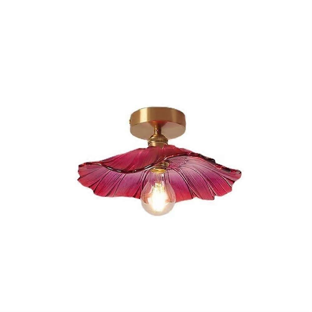 Ceiling Light Semi Flush Mount Chandelier with Glass Flower Shade for Farmhouse
