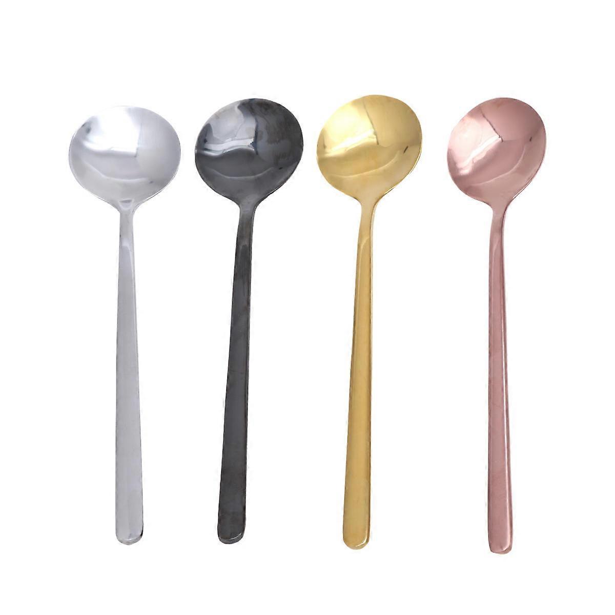 4Pcs Gold Small Condiment Spoon For Dinner Time