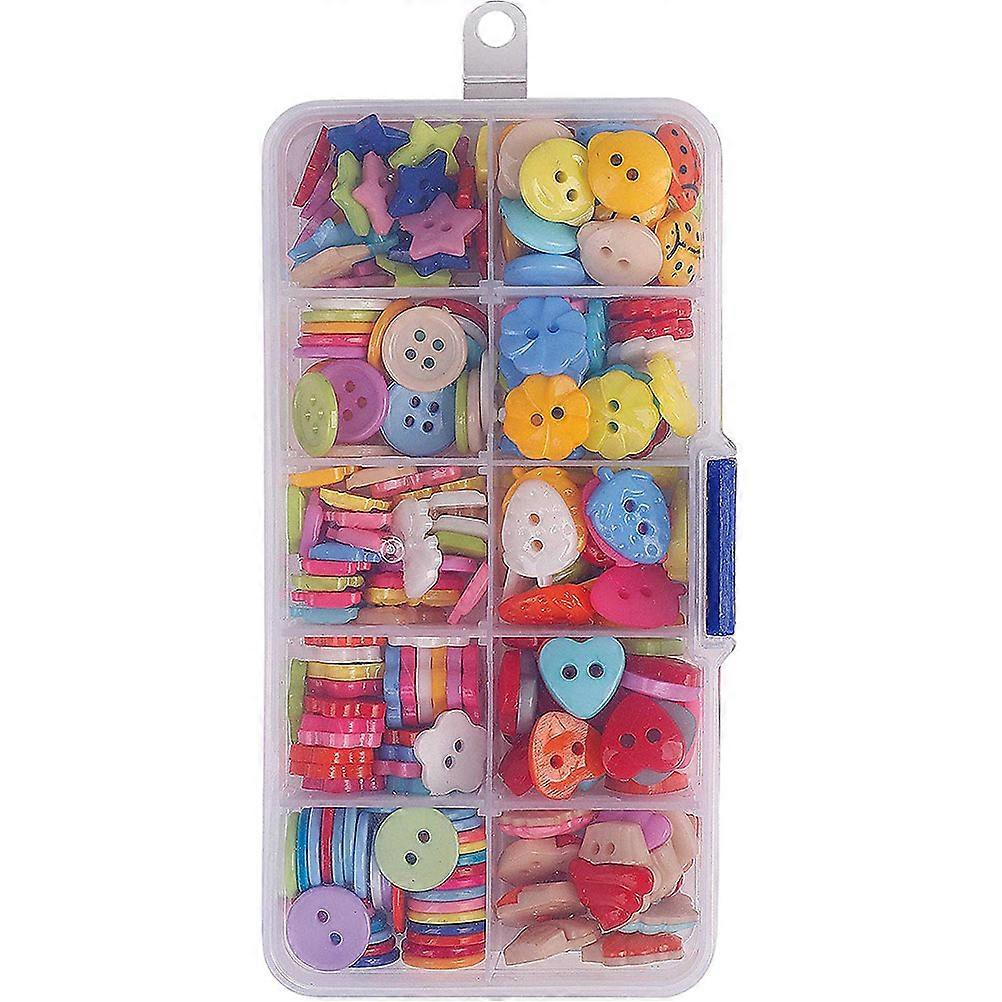Assorted Color Buttons for Sewing 240 Pcs Durable Nylon Craft Supplies with Storage Box