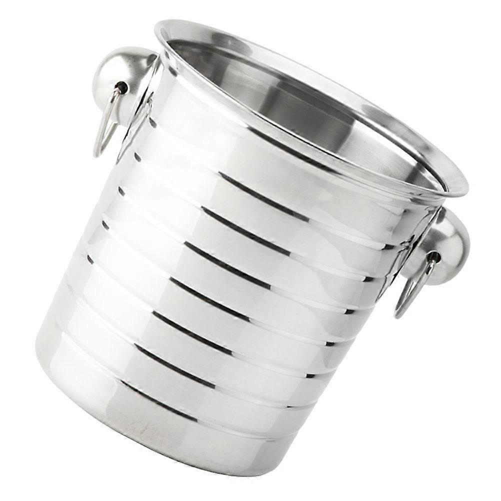 Sturdy Ice Bucket for Kitchen Use Made of Stainless Steel Silver Color 3L Capacity