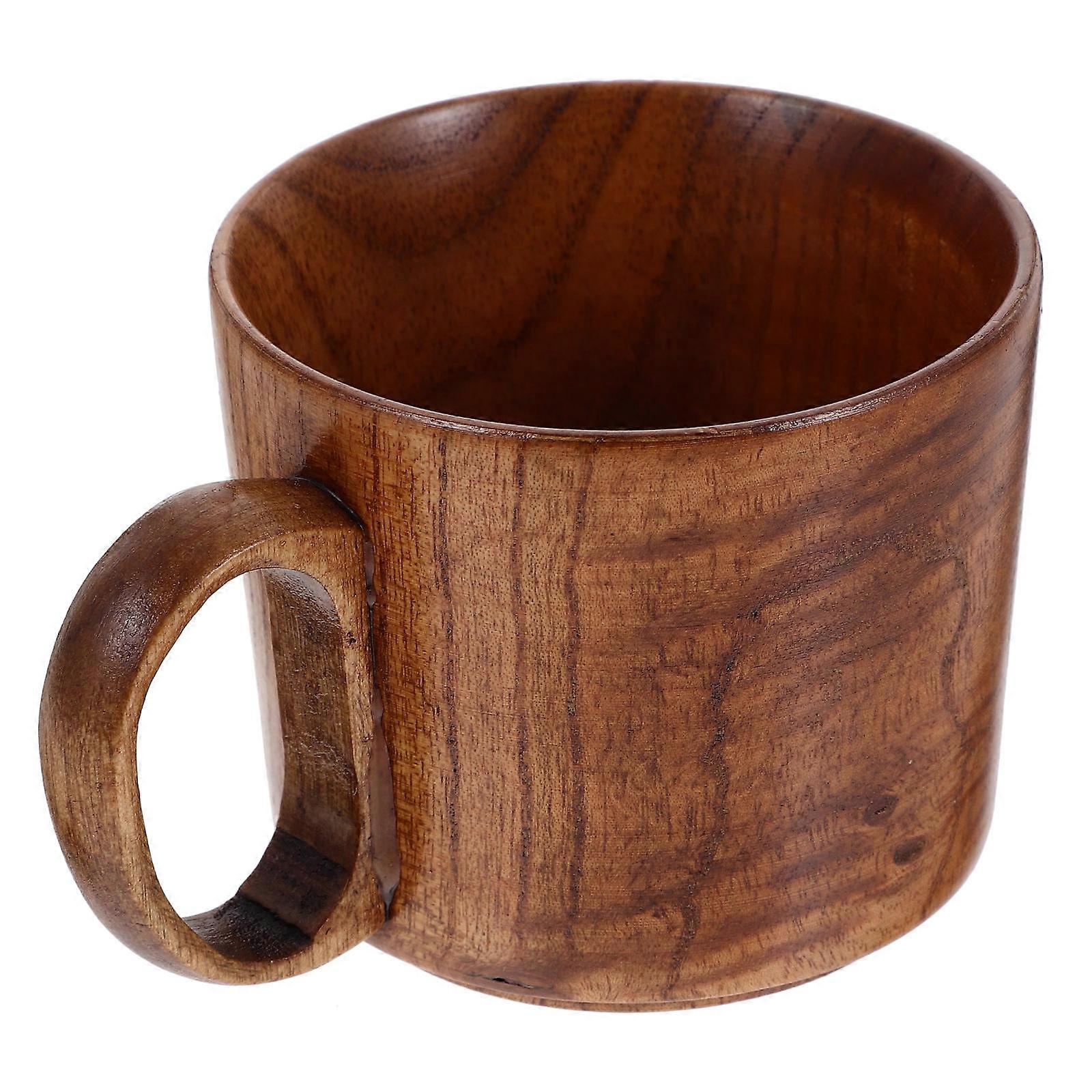 Solid Wood Water Cup Simple Restaurant Suitable 11X8CM Drinking Mug 1Pack