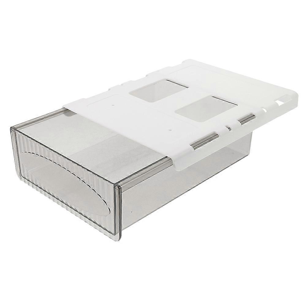 No-Punch Desktop Organiser Under Desk Drawer Organizer Box Plastic Storage 9.4×8.3×2.4in 1Set