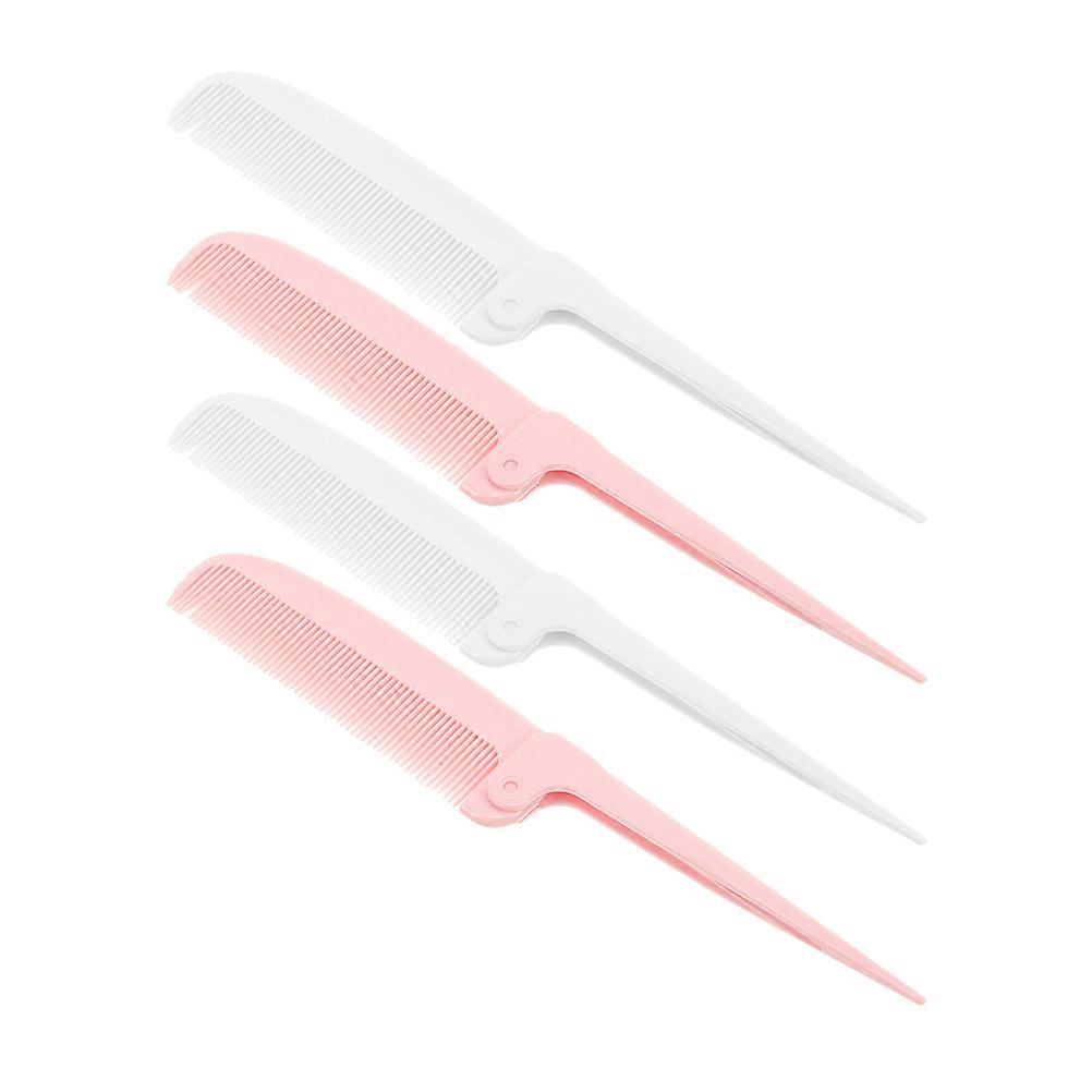 4pcs Foldable Hair Parting Combs for Travel Compact Detangling & Styling Comb for All Hair Types Lightweight & Portable for Men and Women