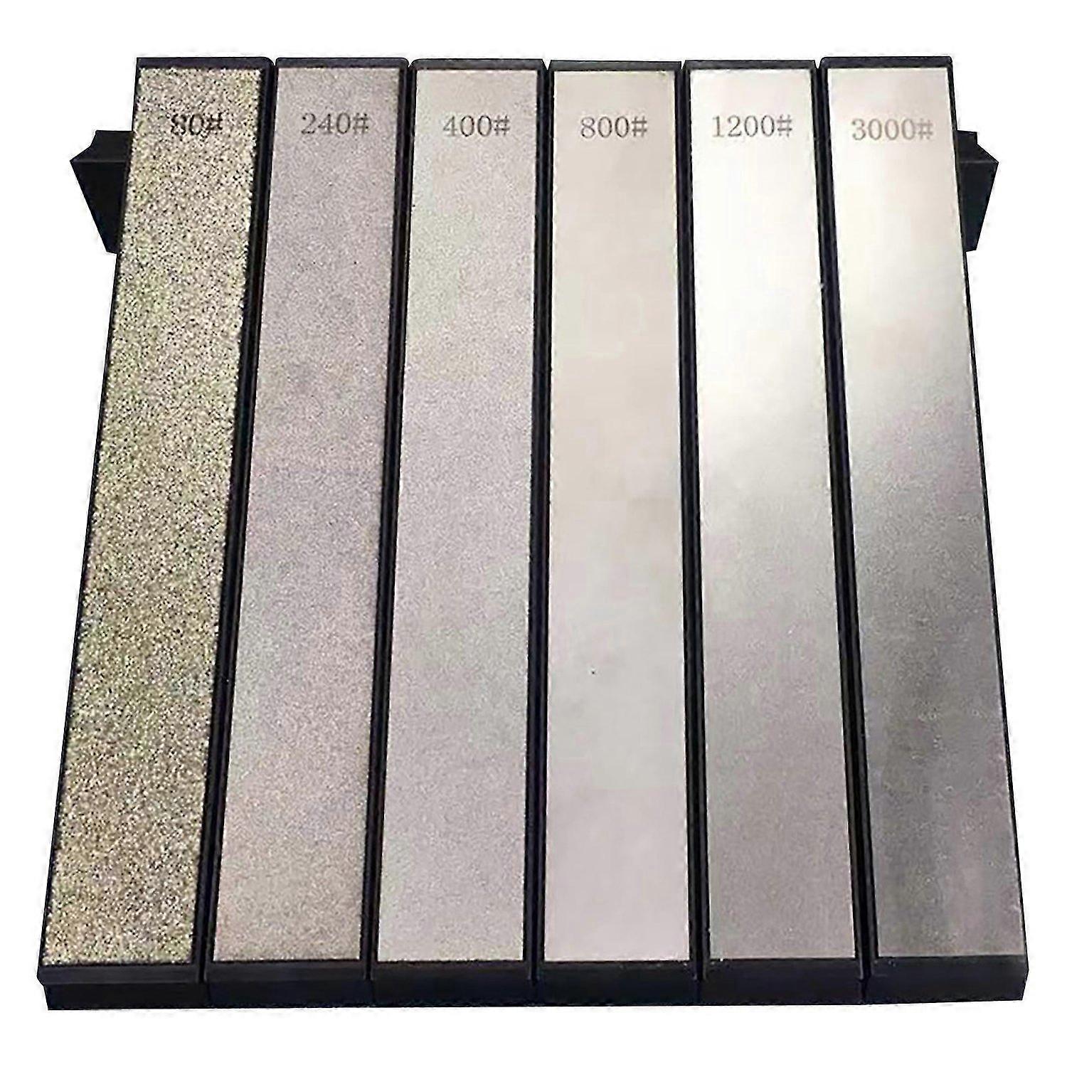 6 Pcs Grit Diamond Stone Knife Sharpener Household Kitchen Sharpening System New FT