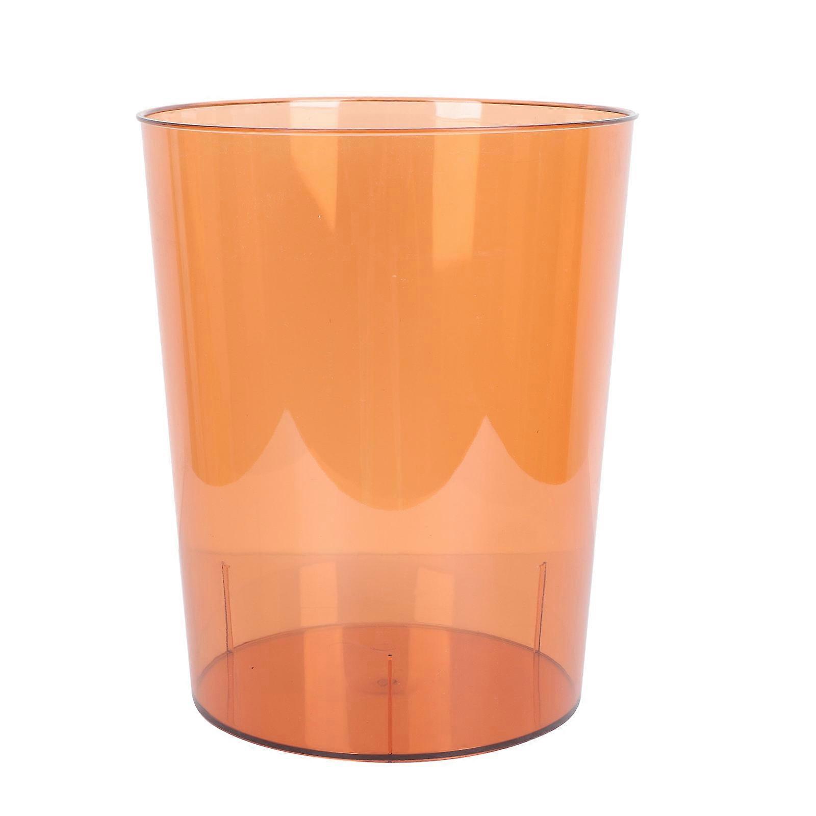 Orange Transparent PET Trash Can for Home Use Waste Bin 1 Pc Small Size