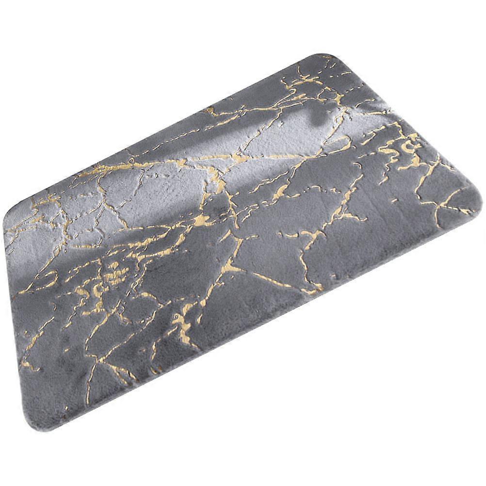 Super Absorbent Mat Polyester Floor Mat Bedside Placement Thickened Design Grey 60x40cm 1Pack