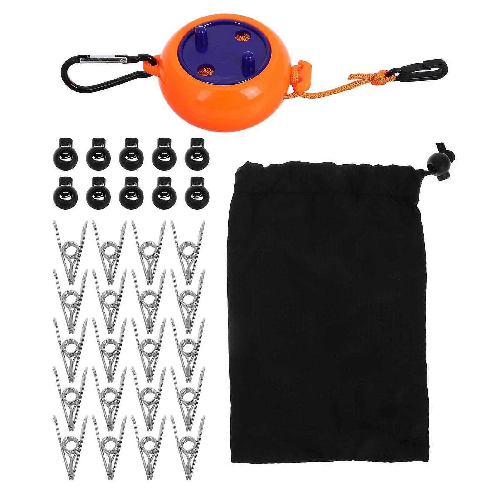 Corde à linge de voyage pour chambre d’hôtel corde à linge rétractable jaune coupe-vent antidérapant séchage intérieur 3.1×3.1×1.6in 1Set
