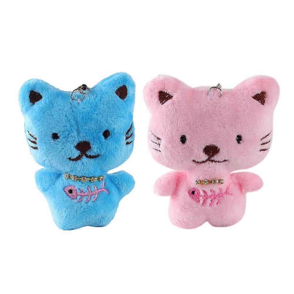 Kitten Teaser Toys Handbag Hanging Keychains Plush Cute Design Bag Ornament 9CM 2Pcs