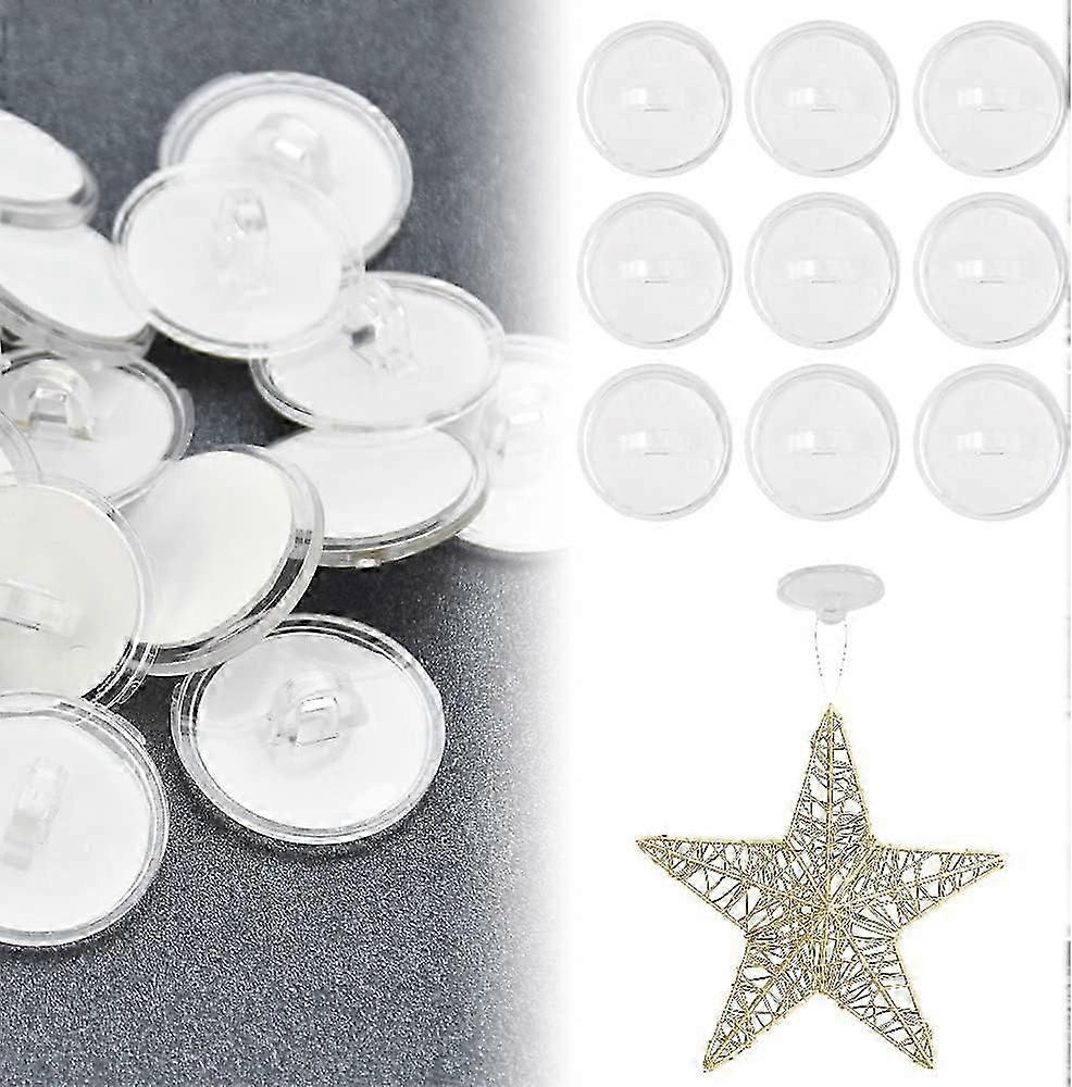 50 Heavy-Duty Clear Self-Adhesive Hooks for Ceiling and Wall Use