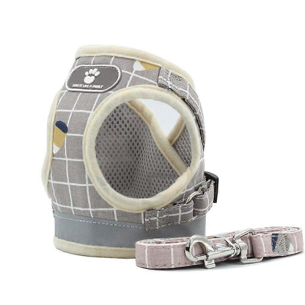 NX NoPull Dog Harness, Breathable Mesh Vest, Adjustable Dog Harness and Leash Set for Puppies, XS, Khaki, Reflective Pet Collar